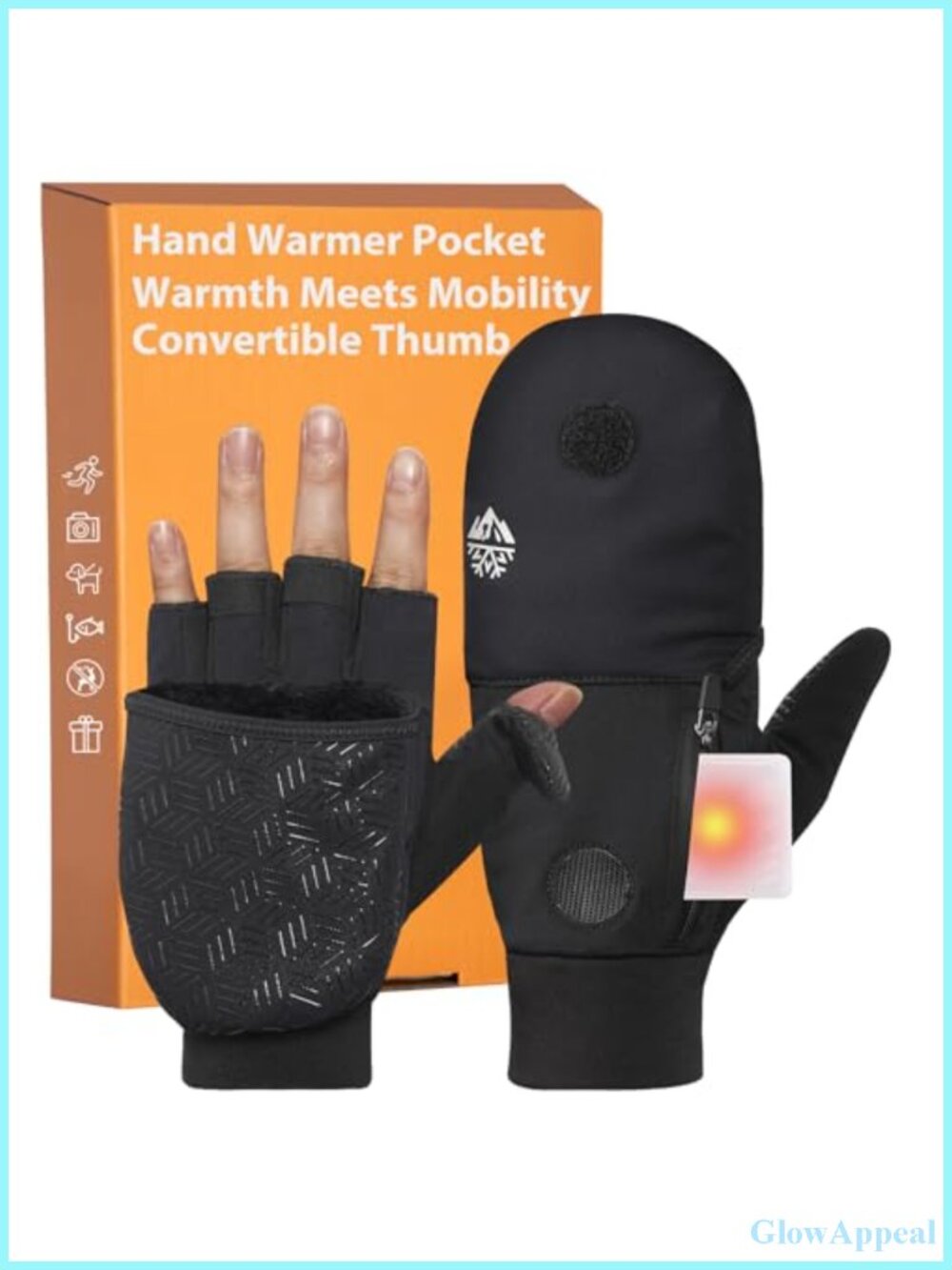 Convertible Fingerless Gloves Mittens Fleece Lined Touchscreen